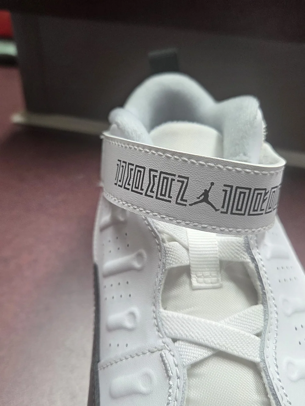 Jordan Kids White and Black Low-Top Sneakers with Velcro Strap